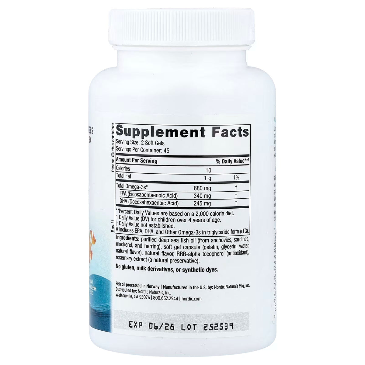 Nordic Naturals Ultimate Omega Junior Fresa 340 mg, 90 minicápsulas